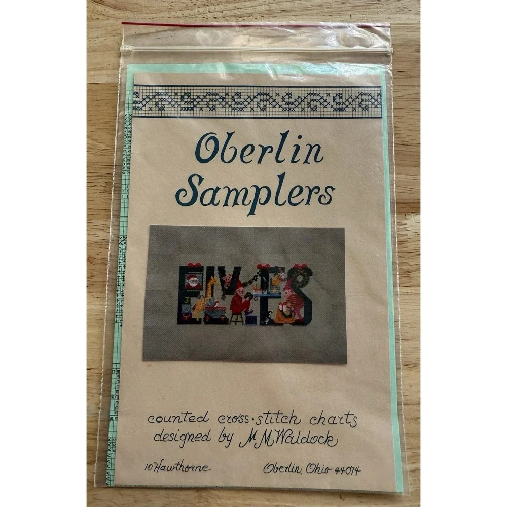Oberlin Samplers Counted Cross Stitch Chart Christmas Elves‎ Designed By Waldock